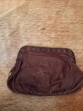 Linea Pelle Brown Leather Clutch